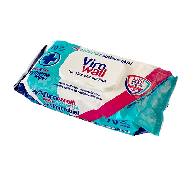 Antibacterial Skin and Surface Wipes x 70